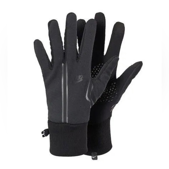 New Nike Men's TECH Fleece Gloves Black Size Large / XL Lightweight L/XL - Picture 3 of 3
